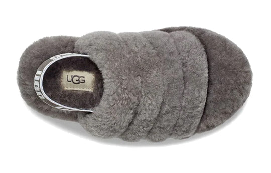 (GS) UGG Fluff Yeah Slide 'Charcoal' 1098494K-CHRC