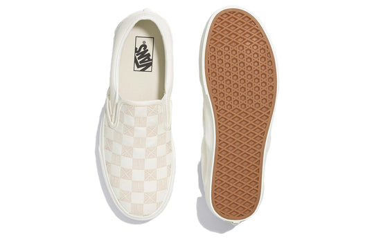 Vans Classic Slip-On Stitch Checkerboard 'Beige' VN000BVZCDA - KICKS CREW