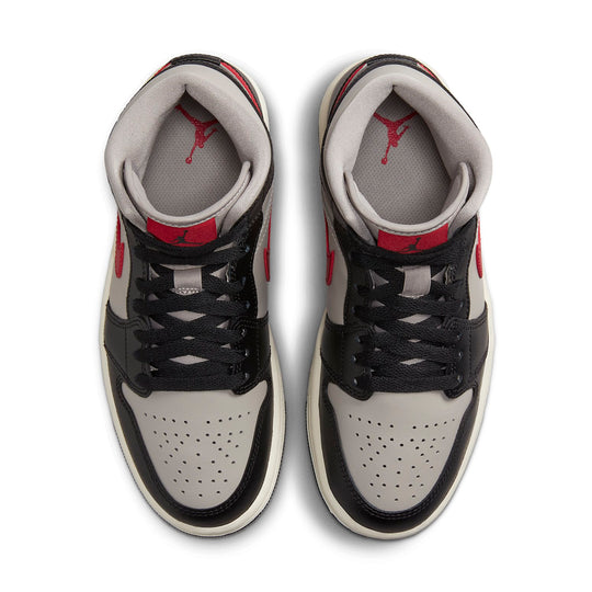 WMNS) Air Jordan 1 Mid 'Black Gym Red Grey' BQ6472-060-KICKS CREW