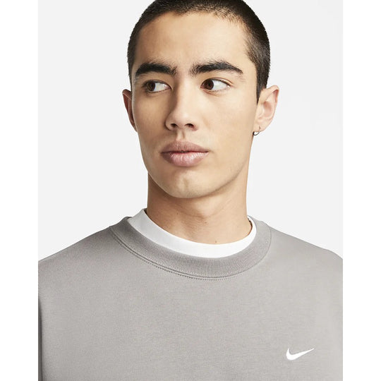 Nike Solo Swoosh French Terry Crew Neck Top 'Grey' DX0812-029-KICKS CREW