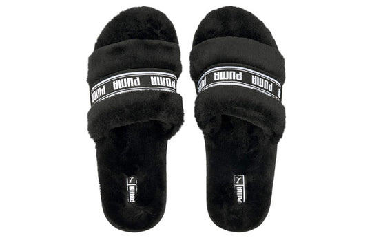 (WMNS) PUMA Fluff Slide 'Black' 384937-01 - KICKS CREW