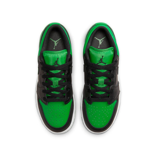 (GS) Air Jordan 1 Low 'Black & Lucky Green' 553560-065