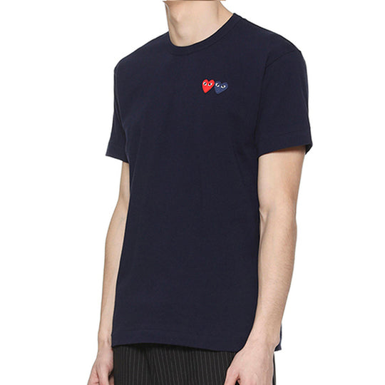 COMME des GARCONS PLAY Basic T-Shirt Two Emblems 'Navy' AZ-T226-051-2 ...