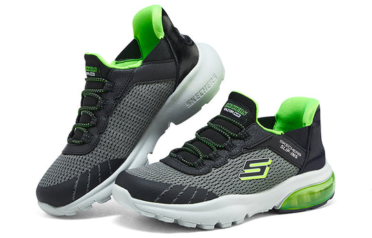 (GS) Skechers Slip-ins Razor Flex Air Sneaker 'Grey Black Green' 403839L-CCBK