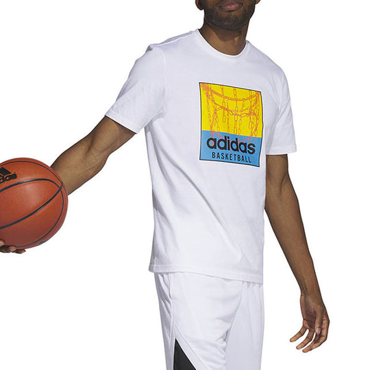 adidas Chain Net Basketball Graphic Tee 'White' IC1861