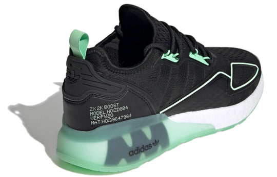 adidas originals ZX 2K Boost 'Black Green White' H67935 - KICKS CREW