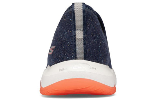 (WMNS) Skechers Go Walk Air Slip-on Shoes Blue/White/Orange 16097-NVCL