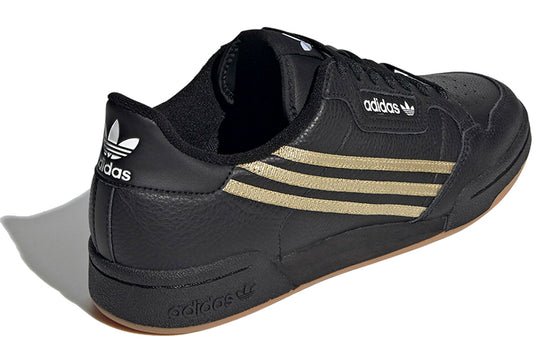 Adidas continental black sales gold