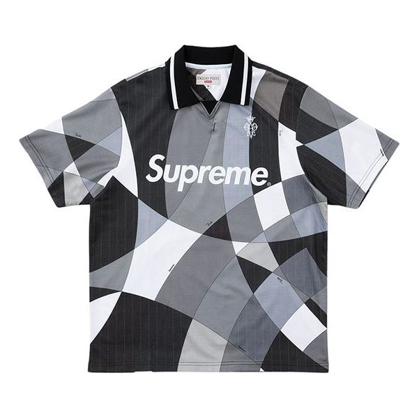 Supreme x Emilio Pucci Soccer Jersey Polo 'Black White Grey' SUP-SS21-782