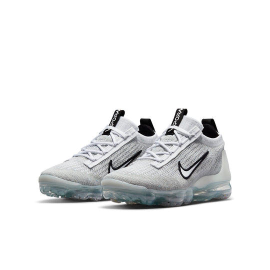 (GS) Nike Air VaporMax 2021 Flyknit 'White Metallic Silver' DB1550-100 ...