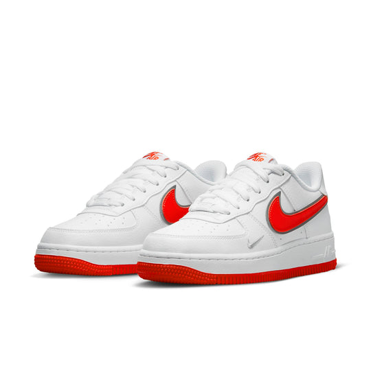 (GS) Nike Air Force 1 SE 'Mini Swoosh - White Habanero Red' DX9269-101 ...