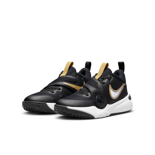 (GS) Nike Team Hustle D11 'Black Metallic Gold' DV8996-004 - KICKS CREW