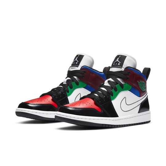 WMNS) Air Jordan 1 Mid SE 'Black White Multi-Color' DB5454-001 - KICKS CREW