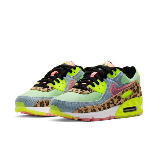 Wmns nike air max 90 shop lx - illusion green/sunset pulse