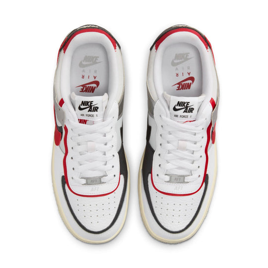 (WMNS) Nike Air Force 1 Shadow 'White Silver Red' FN6335-100 - KICKS CREW