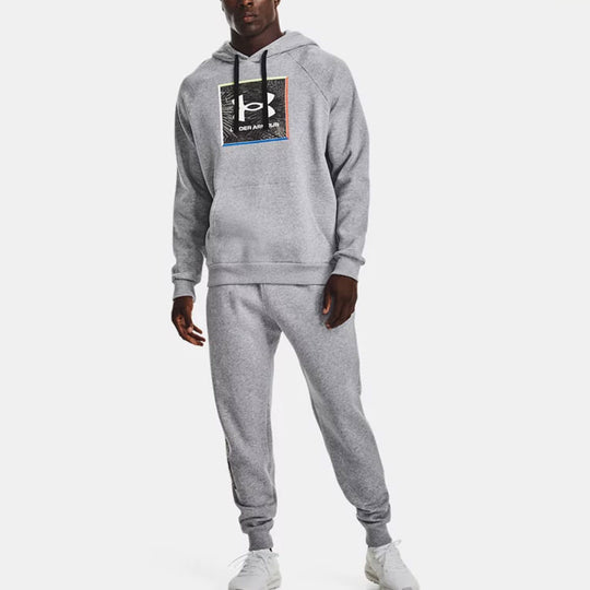 Under Armour Rival Fleece Graphic Hoodie 'Grey' 1370349-011-KICKS CREW