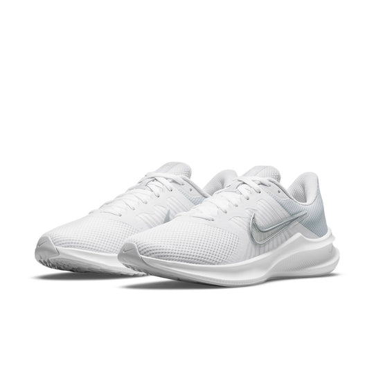 (WMNS) Nike Downshifter 11 'White Metallic Silver' CW3413-100-KICKS CREW