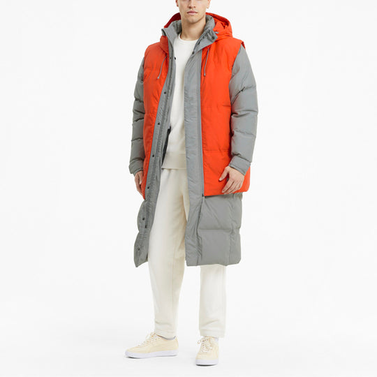 PUMA Layer Down Jacket 'Grey Orange' 598317-84