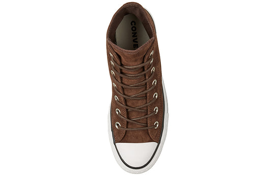 (WMNS) Converse Chuck Taylor All Star Platform Suede High Top Suede Thick Sole White Brown 565831C