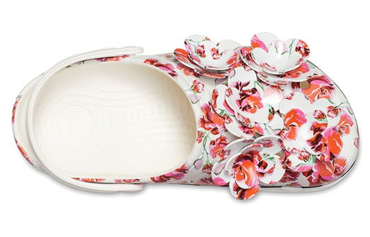 (WMNS) Crocs Timeless Clash Roses Floral Dots Clog 'White Red Black' 205372-97D