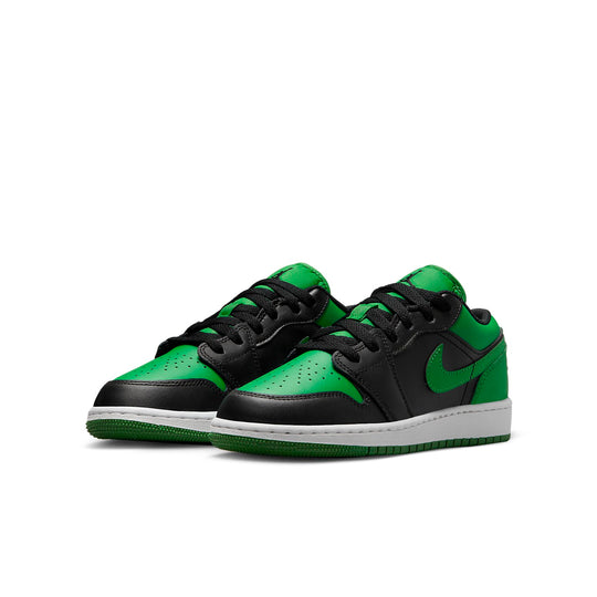 (GS) Air Jordan 1 Low 'Black & Lucky Green' 553560-065