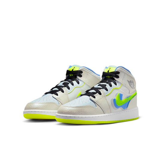 (GS) Air Jordan 1 Mid SE 'Warped Swoosh' DV1314-017