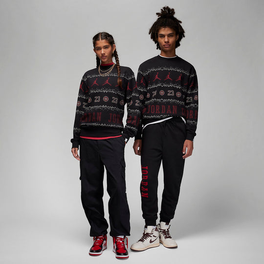 Jordan Essentials Holiday Fleece Crewneck Gym Red / Black