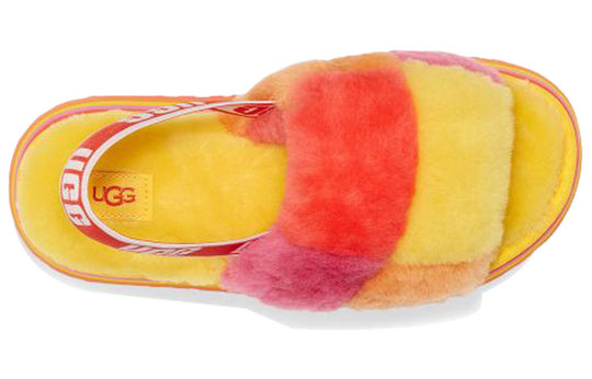 Yellow orange and cheap pink ugg slides