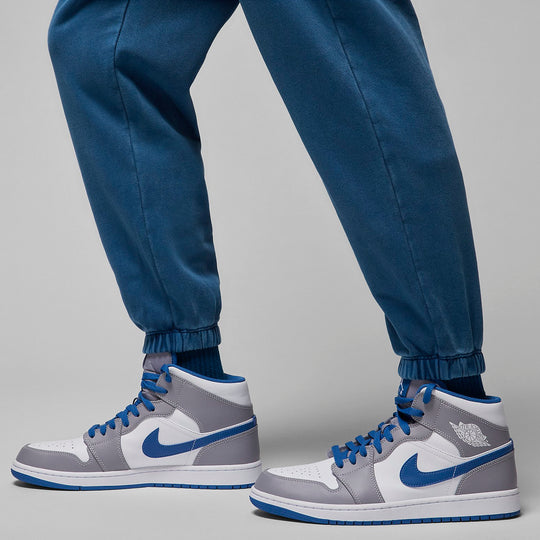 Air Jordan Essentials Fleece Washed Pants 'Blue' FB7299-427 - KICKS CREW