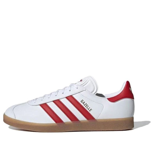 adidas Gazelle Leather 'White Red Gum' IH0377 - KICKS CREW