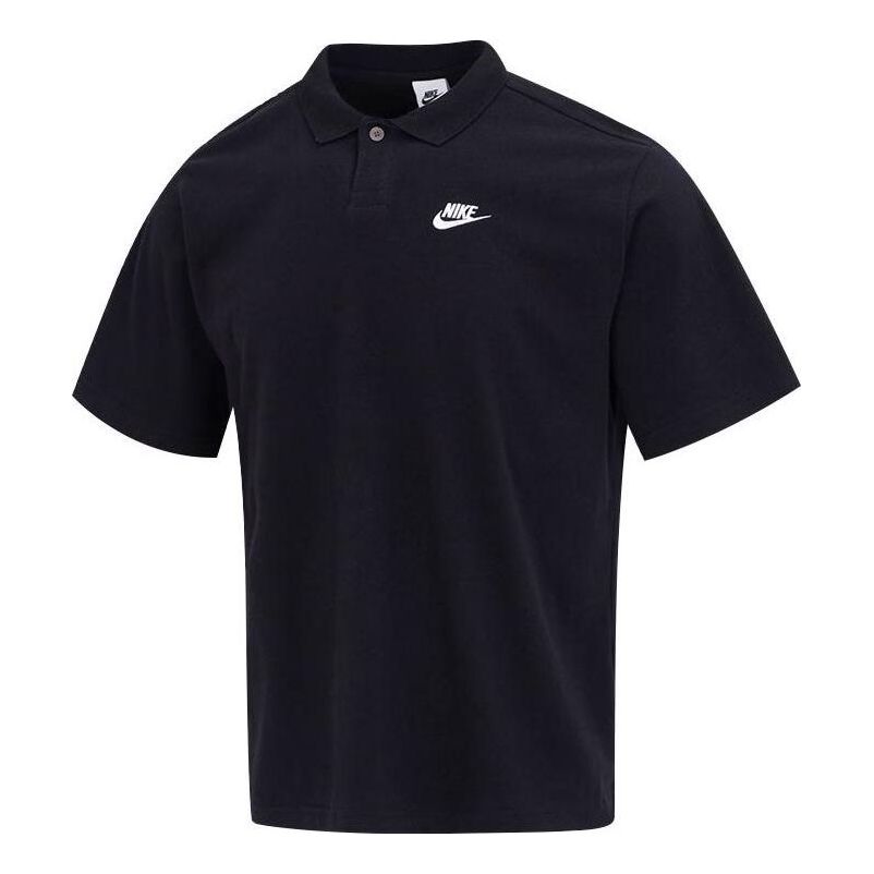 Nike Club Lapel T-Shirt 'Black' DX0618-010 - KICKS CREW