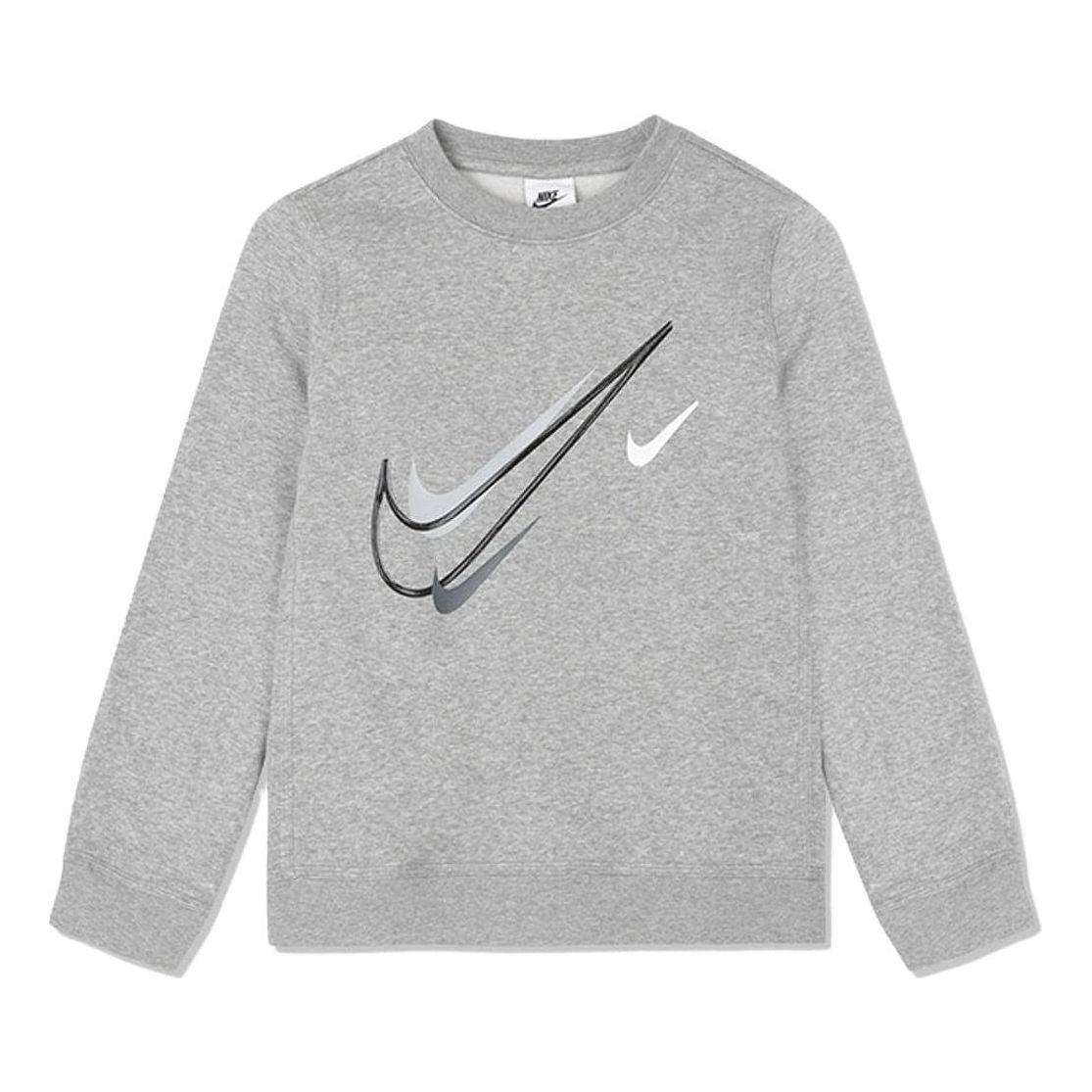 (GS) Nike Sportswear Swoosh Logo Fleece Sweatshirt 'Dark Grey' DX2296 ...