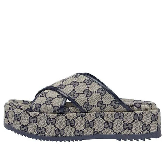 (WMNS) Gucci GG Platform Slide Sandal 'GG Motif - Beige Blue' 692842-H ...