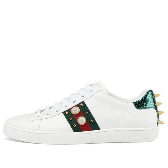 (WMNS) Gucci Ace Studded 'White' 431887-02JP0-9064 - KICKS CREW