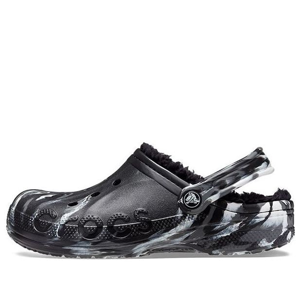 Crocs Baya Lined Marbled Clogs 'Black Silver' 208333-0C4 - KICKS CREW