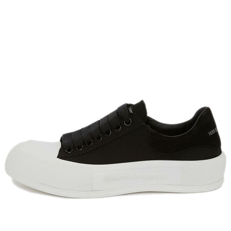 (WMNS) Alexander McQueen Deck Skate Plimsoll Lace Up 'Black White' 654 ...