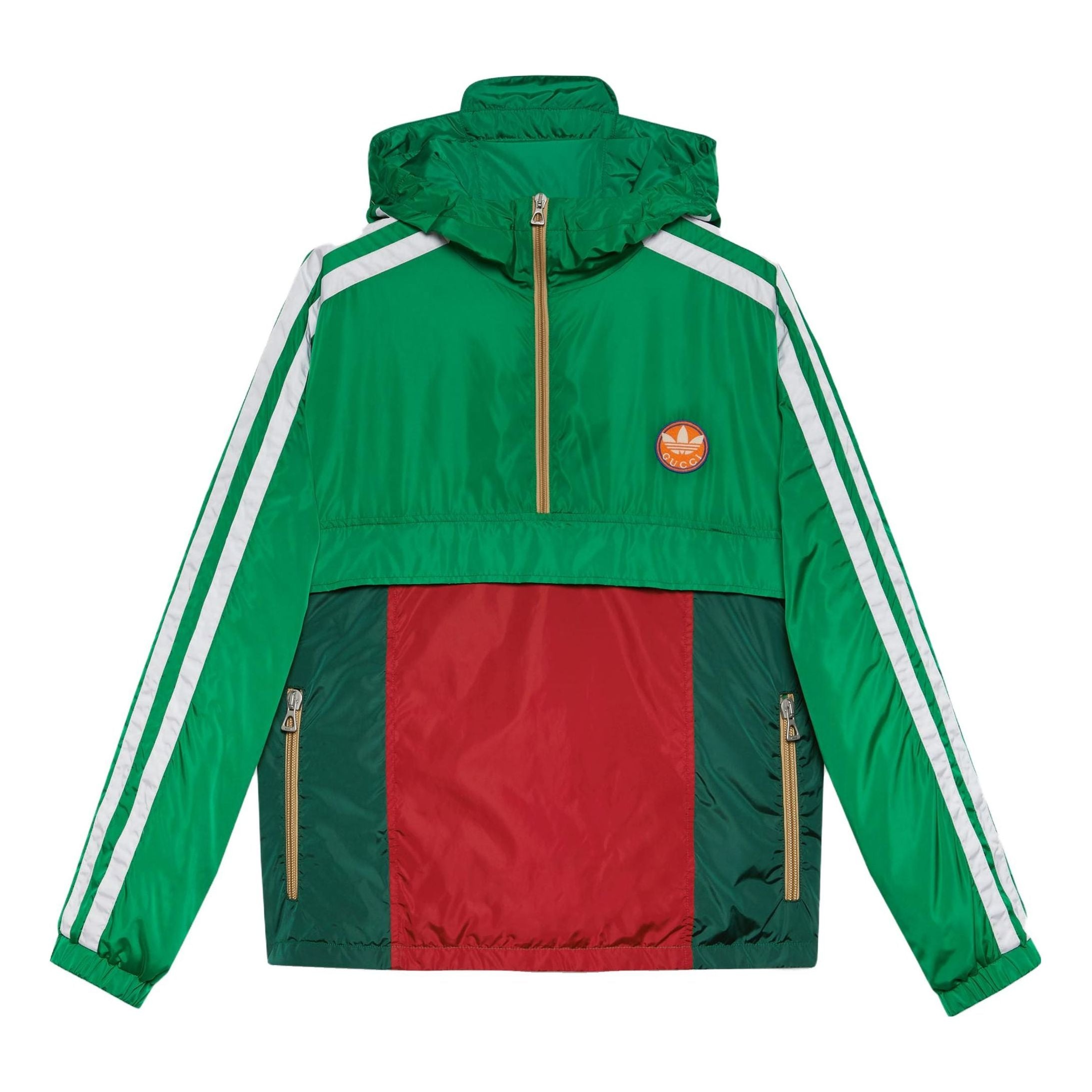 Gucci x adidas 3 Stripe Parachute Nylon Anorak Jacket 'Green 
