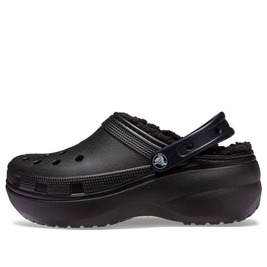 (WMNS) Crocs Classic Platform Lined Clog 'Black' 207938-001 - KICKS CREW