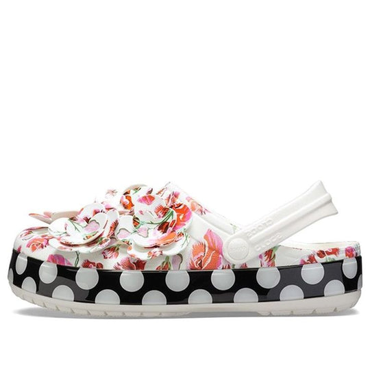 (WMNS) Crocs Timeless Clash Roses Floral Dots Clog 'White Red Black' 205372-97D