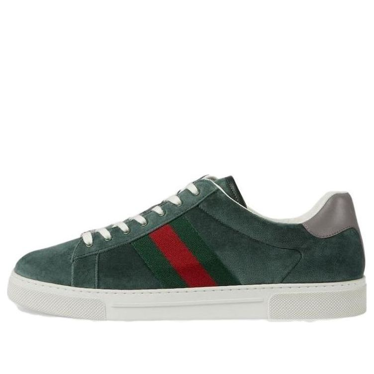 Gucci Ace Velvet Sneakers 'Green Red' 757893-FACGV-3949 - KICKS CREW