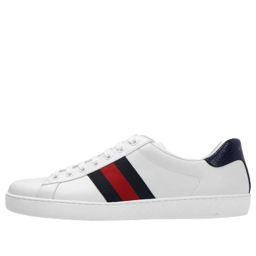 Gucci Ace Leather 'White Blue' 386750-02JR0-9072 - KICKS CREW