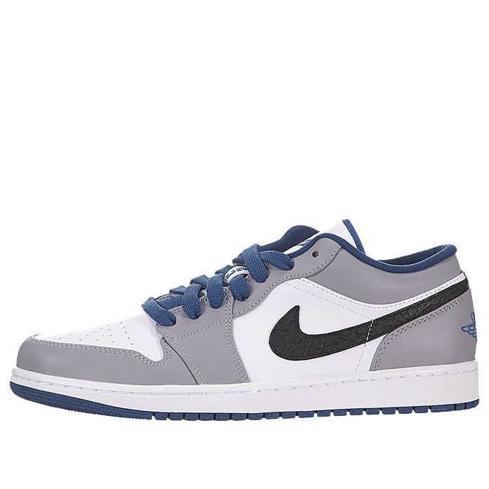 Jordan AIR JORDAN 1 LOW - Trainers - true blue/cement grey/white/blue 