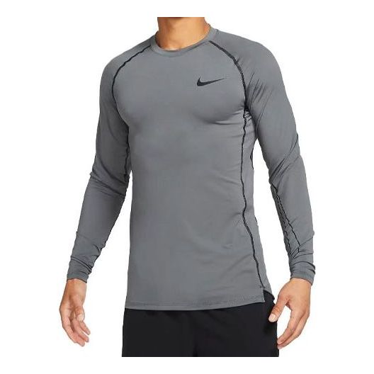 Nike Pro Dri-FIT Slim Fit Long-Sleeve Top 'Grey' DD1980-068 - KICKS CREW