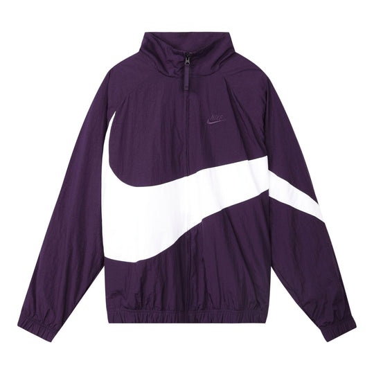 Nike Big Swoosh Sportswear Full Cardigan Woven Stand Collar Jacket For ...