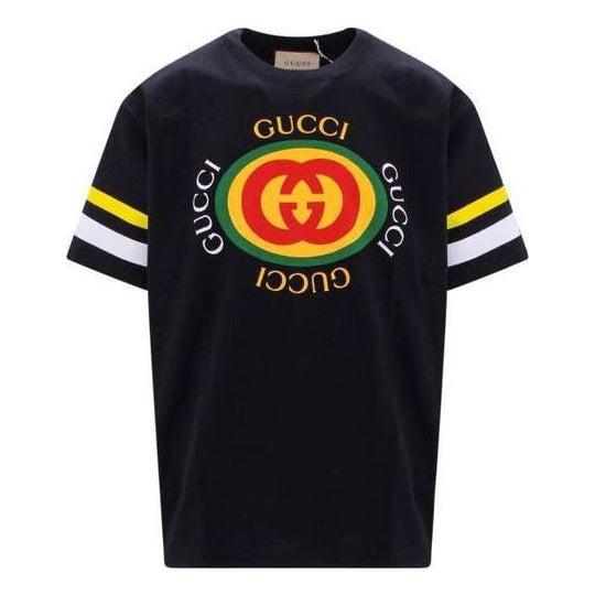 Gucci GG Logo Print Cotton T-Shirts 'Black' 616036-XJFFU-1152 - KICKS CREW
