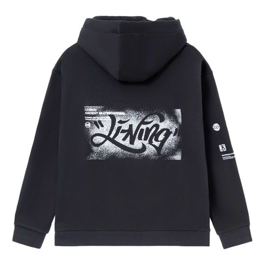 Li-Ning Skateboard Series Funny Printing Stay Warm Loose Hoodie 'Black' AWDR821-1