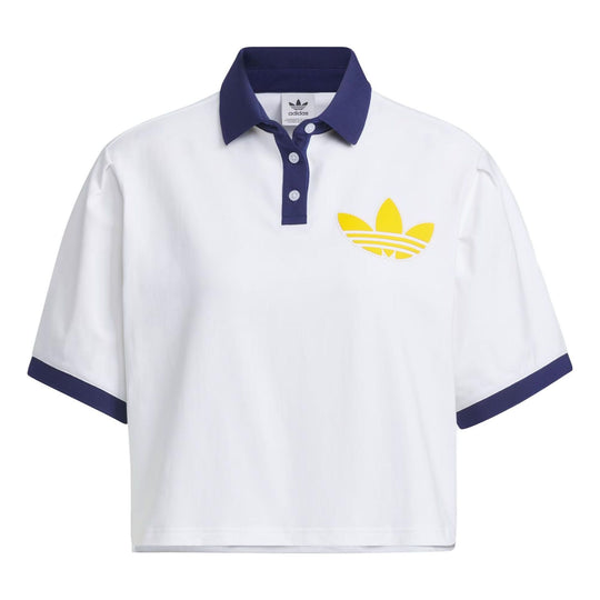 (WMNS) adidas originals Varct Polo Shirt 'White Navy' IU4768