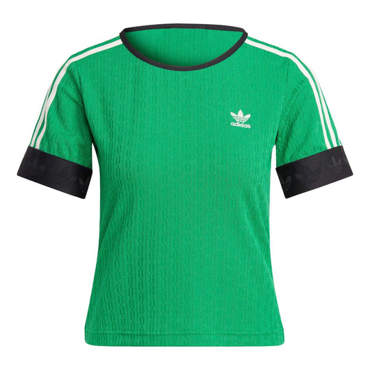 (WMNS) adidas originals SS23 adicolor 70s Knit T-Shirt 'Green' IK7844