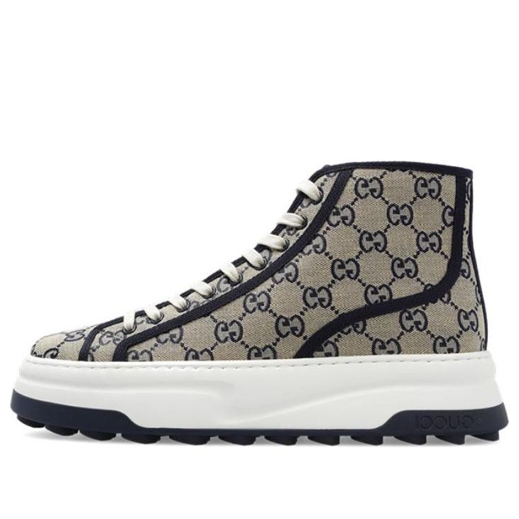 Gucci GG High Top Sneaker 'Beige Blue' 745999-FABZZ-4043 - KICKS CREW