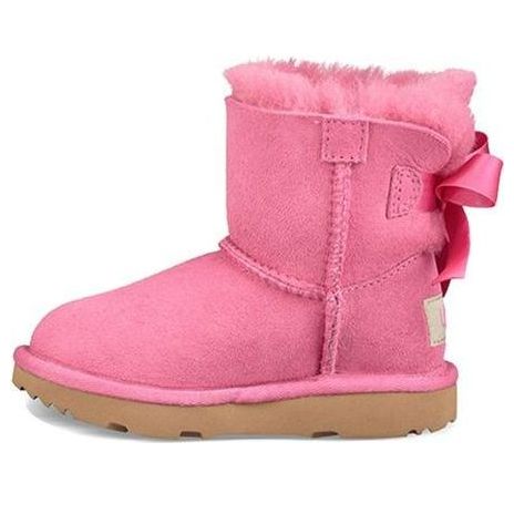 (PS) UGG Mini Bailey Bow II Fleece Lined Pink 1017397T-PAZ - KICKS CREW